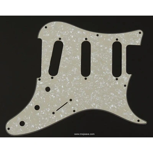 Big Bang Tone Electric Guitar Pickguard USA Std Strat - Age Pearl White 3 Ply