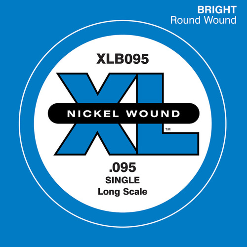 D'Addario XLB095 Nickel Wound Bass Guitar Single String, Long Scale, .095