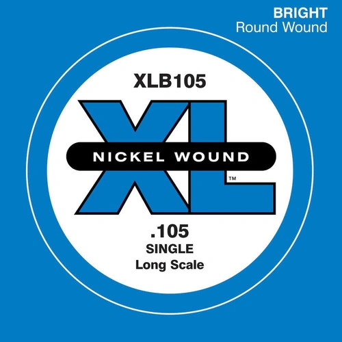 D'Addario XLB105 Nickel Wound Bass Guitar Single String, Long Scale, .105