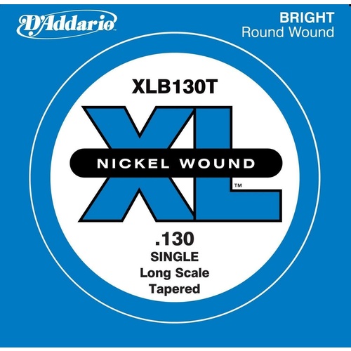 D'Addario XLB130T Nickel Wound Bass Guitar Single String, Long Scale.130, Taper