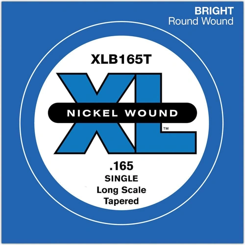 D'Addario XLB165T Nickel Wound Bass Guitar Single String, Long Scale, .165, Tapered