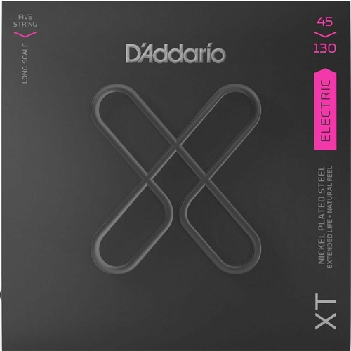 D'Addario XT Nickel Electric 5 String Bass Strings XTB45130 Regular Light 45-130