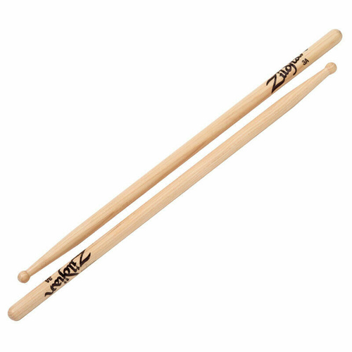 Zildjian Natural Hickory Drumsticks - 3A - Wood Tip - 1 Pair