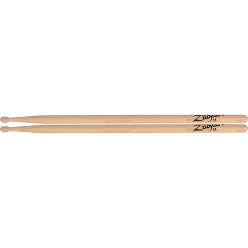 Zildjian 5A Drumsticks - 1 Pairs Hickory Wood Natural Finish Wood Tip 5A - Z5A