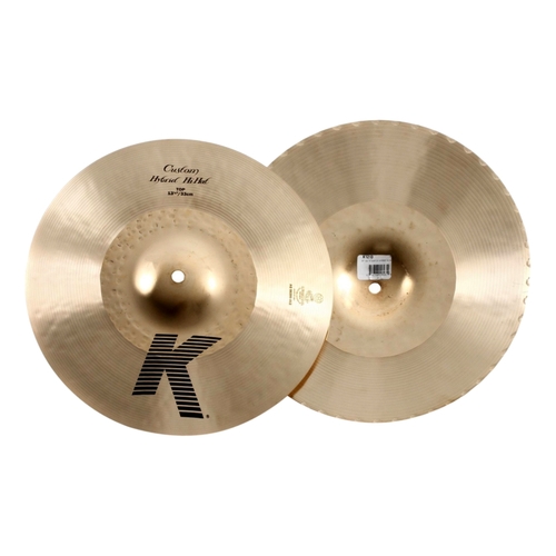 Zildjian K Custom Hybrid Hihat Pair 13 1/4" Traditional Out/Brilliant In Cymbals