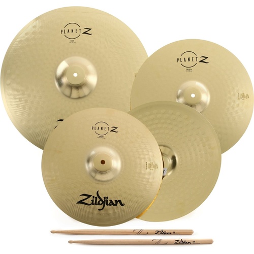 Zildjian Planet Z 4-piece Cymbal Set - 14", 16", 20" Plus 5A Sticks