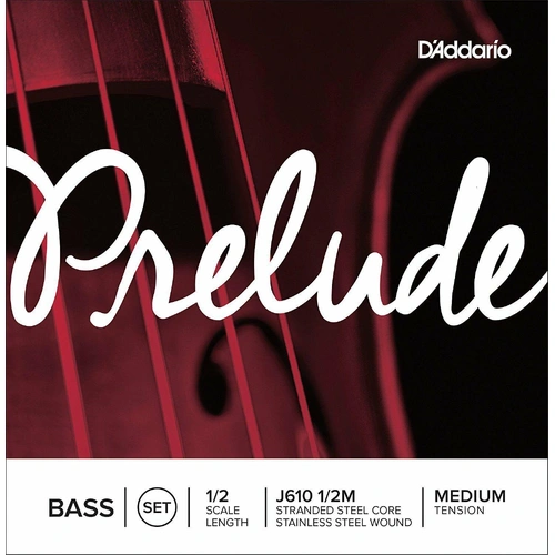 D'Addario Prelude Double Bass String Set, 1/2 Scale, Medium Tension J610